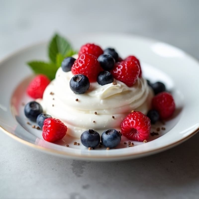 Greek Yogurt Protein Mousse with Mixed Berries