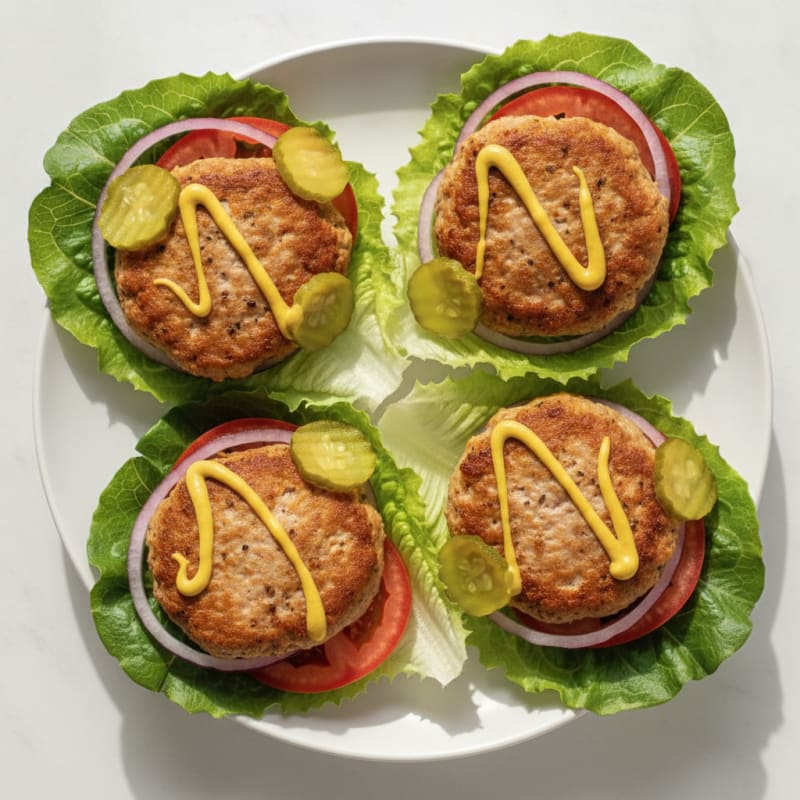 Lean Turkey Burger Lettuce Wraps