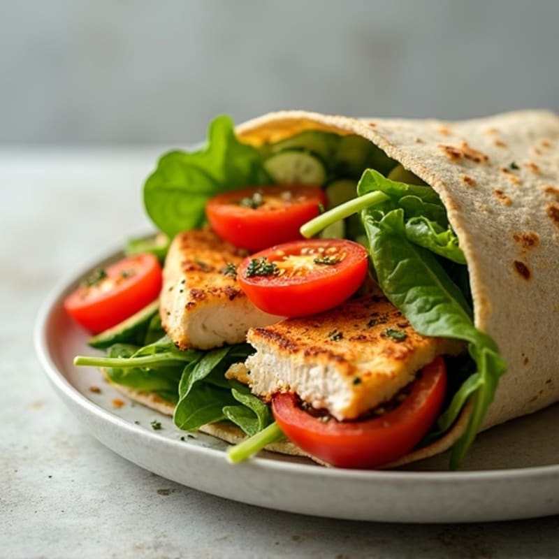 Lemon Herb Grilled Chicken and Fresh Veggie Wrap