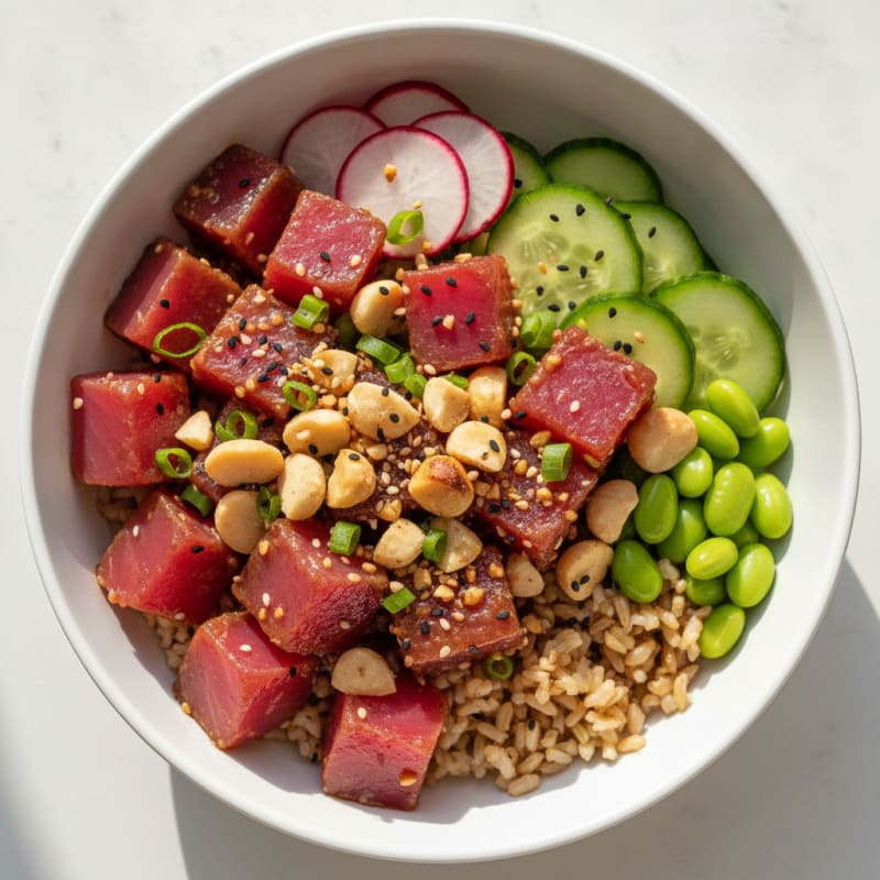 Ahi Tuna Poke Bowl with Macadamia Nuts