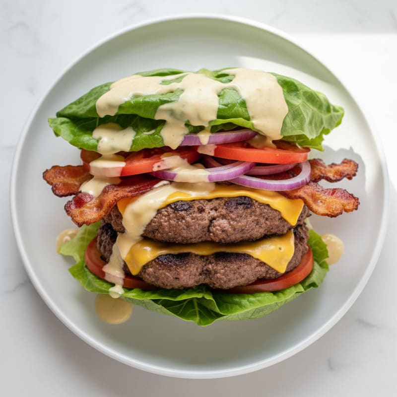 Double Bacon Cheeseburger with Secret Sauce