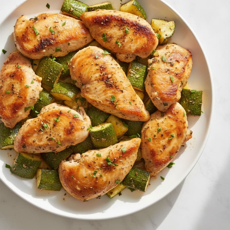 Lemon Herb Roasted Chicken and Zucchini