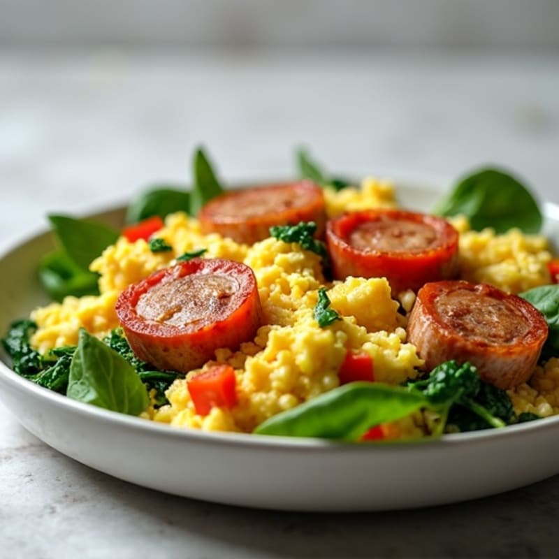 High-Protein Egg White Scramble with Fresh Spinach