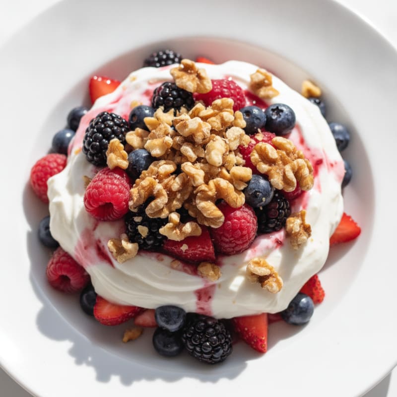 Greek Yogurt Protein Parfait with Mixed Berries