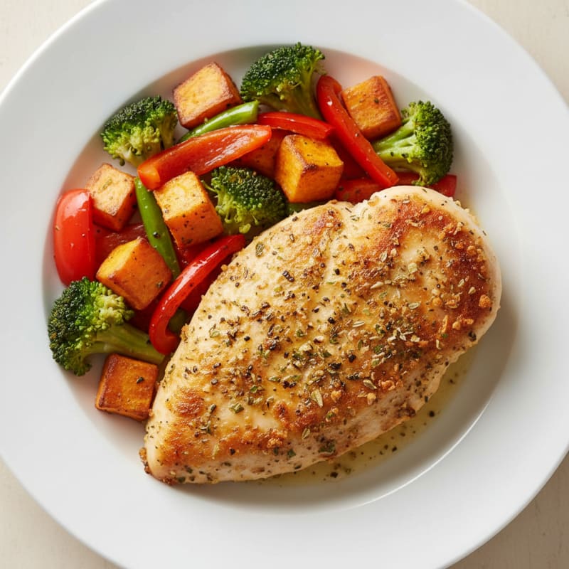 Golden Herb-Crusted Chicken with Roasted Vegetables