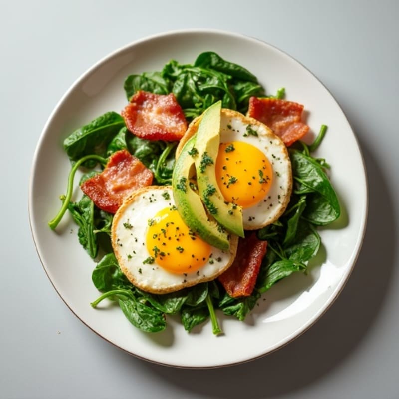 Egg White Scramble with Spinach and Turkey Bacon