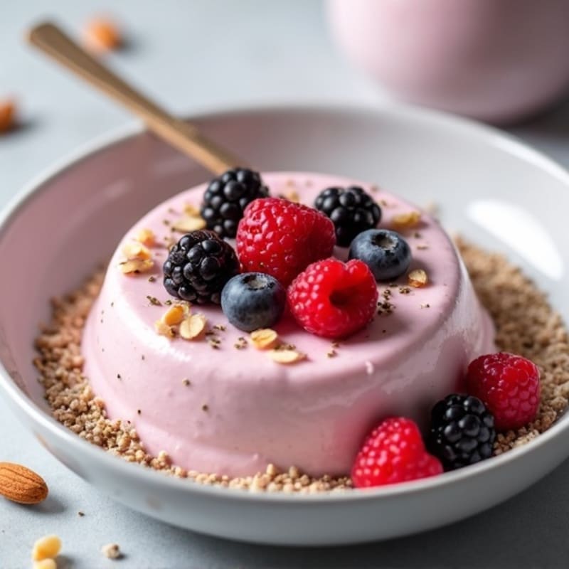 Greek Yogurt Protein Mousse with Mixed Berries