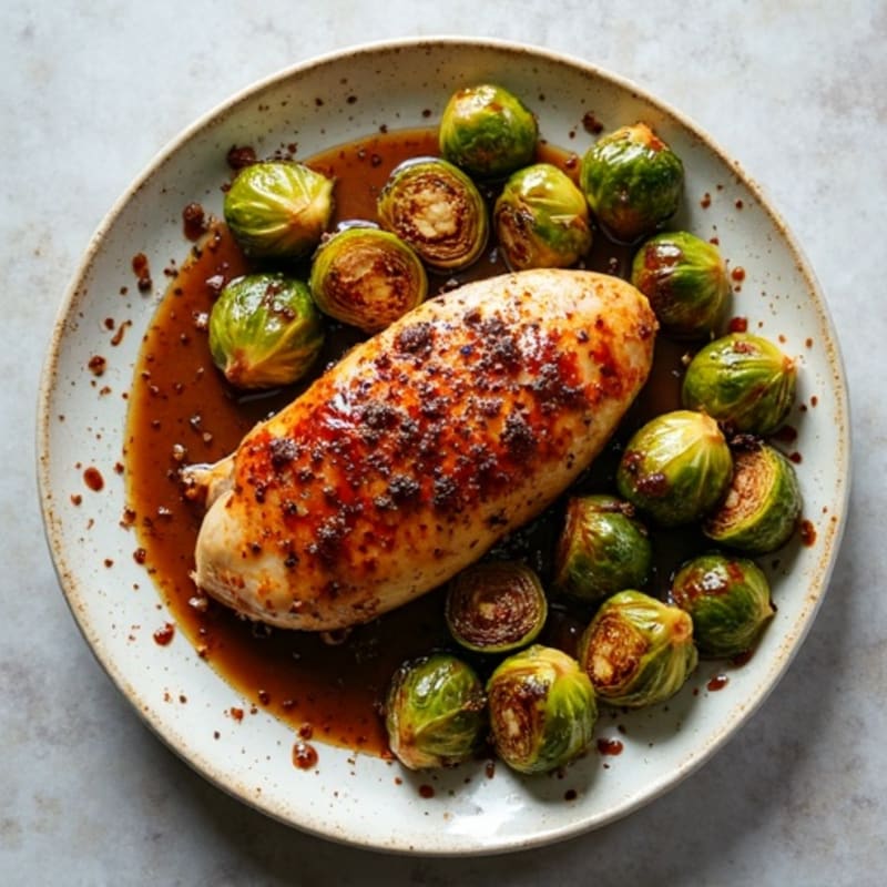 Sheet Pan Balsamic Chicken and Crispy Roasted Brussels Sprouts