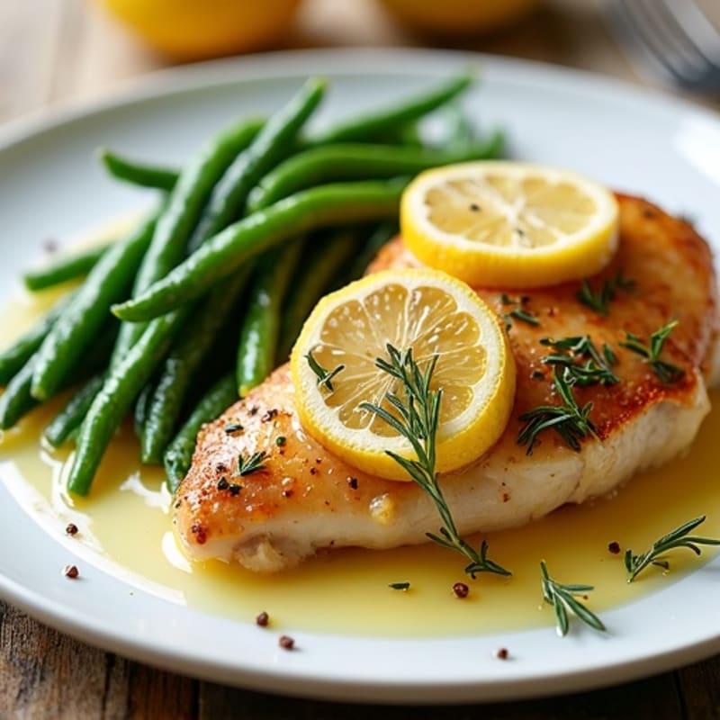 Lemon-Herb Roasted Chicken with Crispy Green Beans