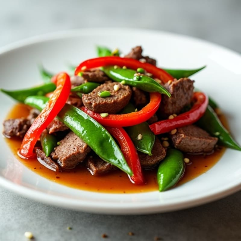 Lean Beef Stir-Fry with Snap Peas and Bell Peppers