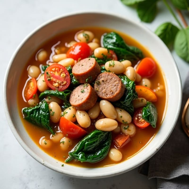 White Bean and Lean Turkey Sausage Hearty Stew