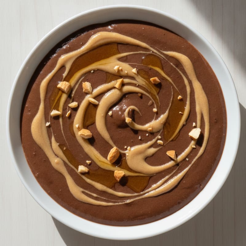Silky Chocolate Protein Pudding with Almond Butter Swirl