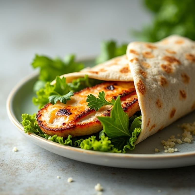 Grilled Chicken Caesar Wrap with Crunchy Romaine