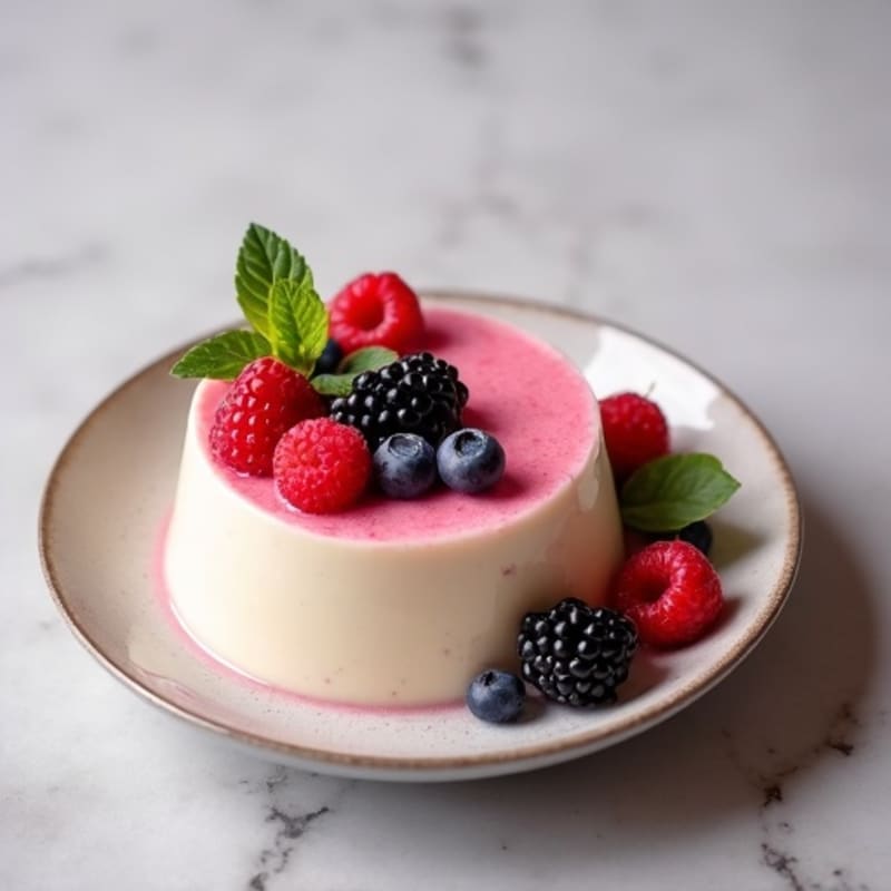 Silky Tofu Protein Pudding with Mixed Berries