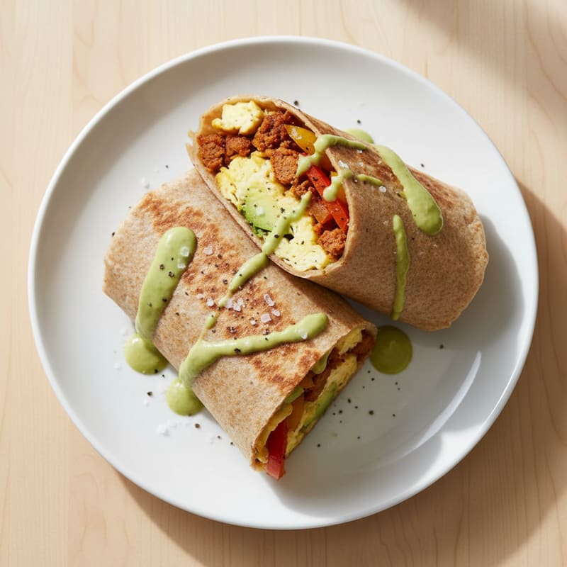 Loaded Breakfast Burrito with Chorizo