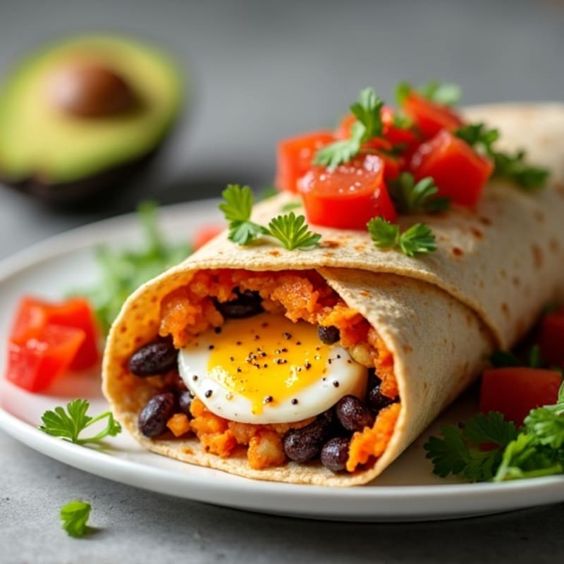 Protein-Packed Sweet Potato Black Bean Breakfast Burrito
