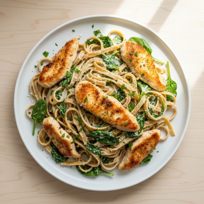 Creamy Garlic Parmesan Chicken Fettuccine