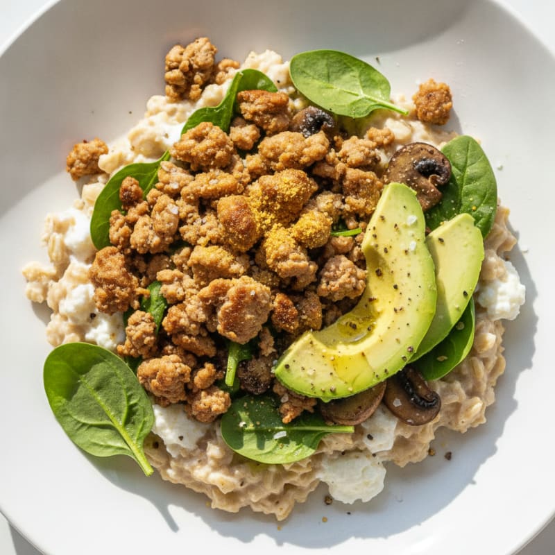 Savory Egg White Oats Breakfast Bowl
