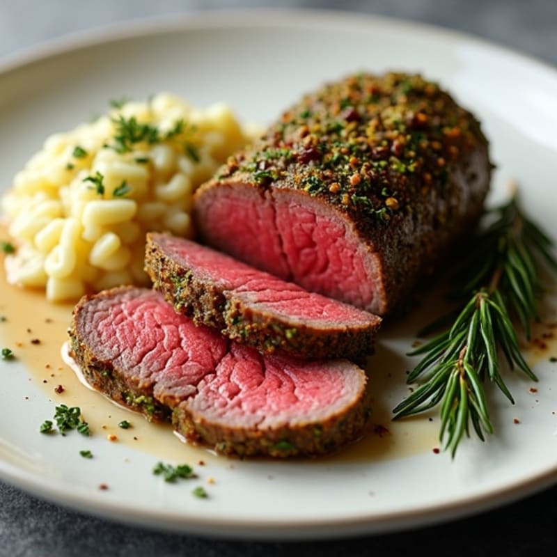 Herb-Crusted Pan Seared Beef Tenderloin