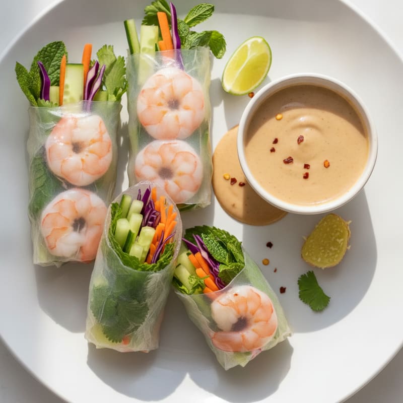 Fresh Shrimp and Veggie Spring Rolls