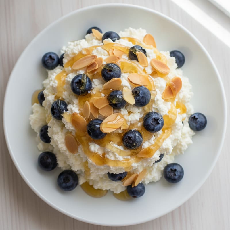 Cottage Cheese Berry Parfait with Almonds