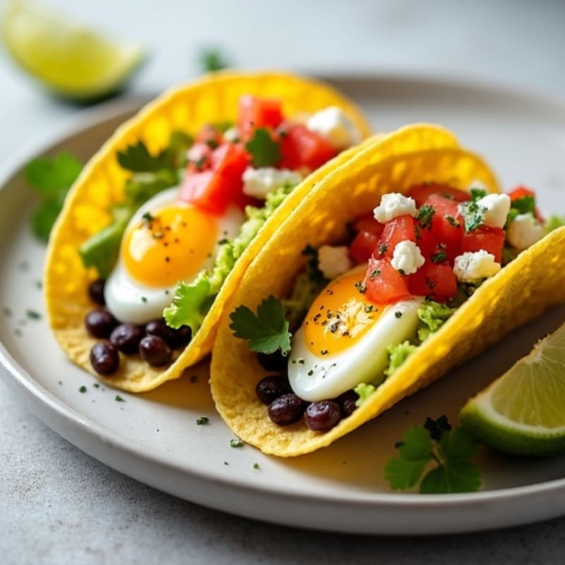 Soft-Boiled Egg and Avocado Breakfast Tacos