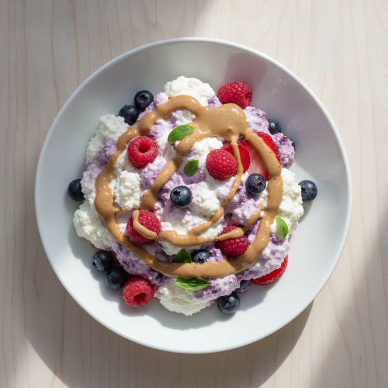 Greek Yogurt Protein Mousse with Mixed Berries