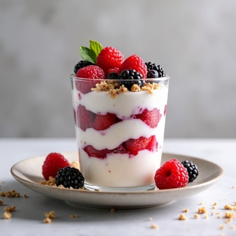 Greek Yogurt Protein Parfait with Mixed Berries