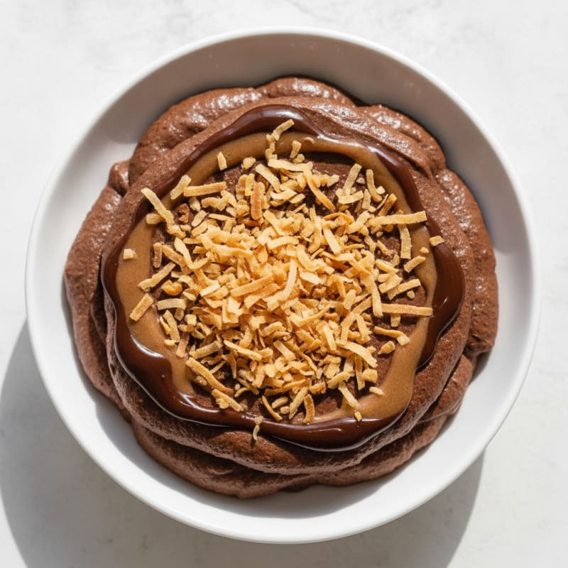 Silky Chocolate Protein Pudding with Toasted Coconut