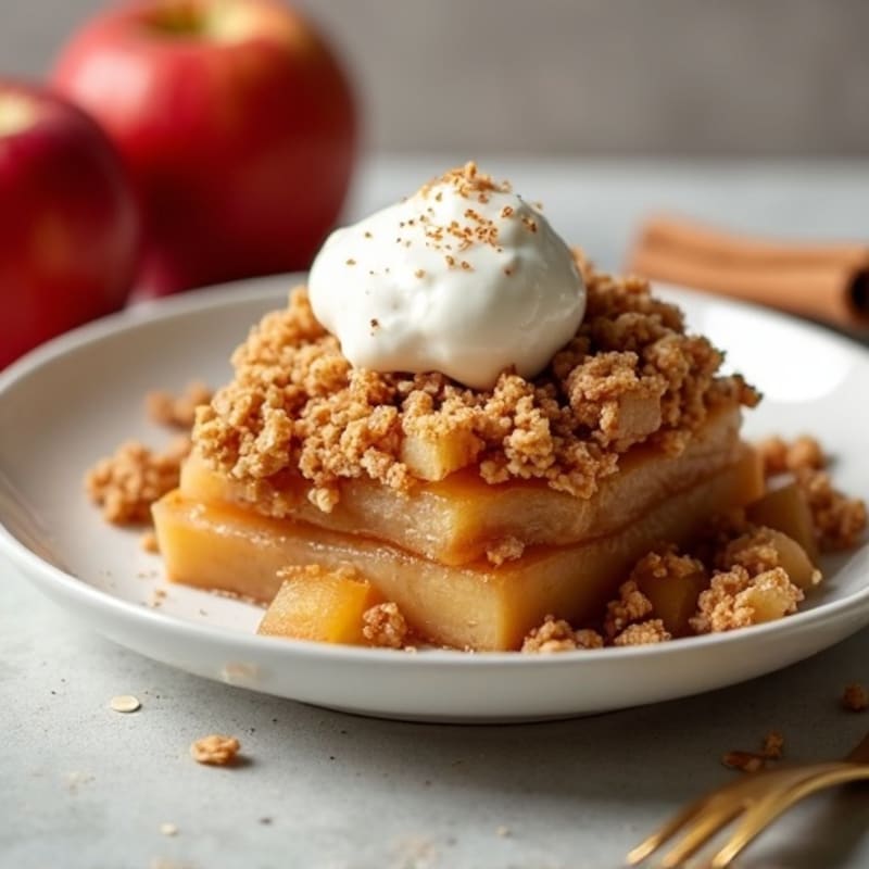 Warm Cinnamon Apple Crumble with Crunchy Oat Topping