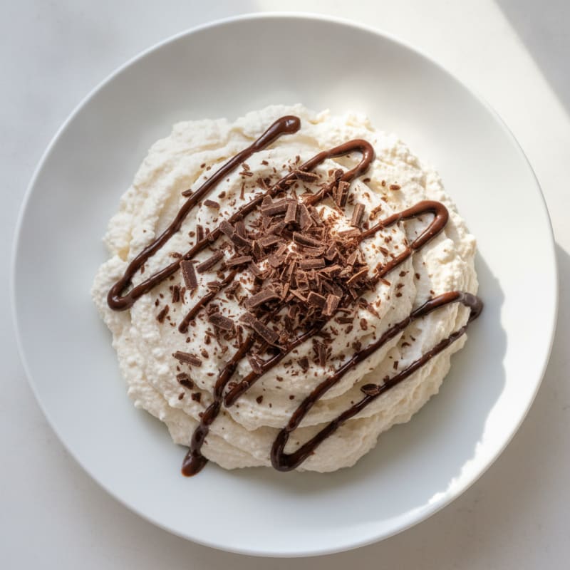 Creamy Cottage Cheese Protein Mousse with Chocolate Shavings