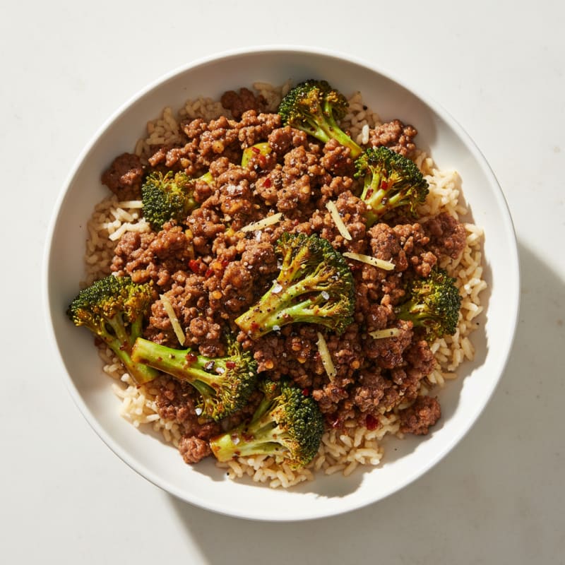 Spicy Garlic Beef and Broccoli Bowl