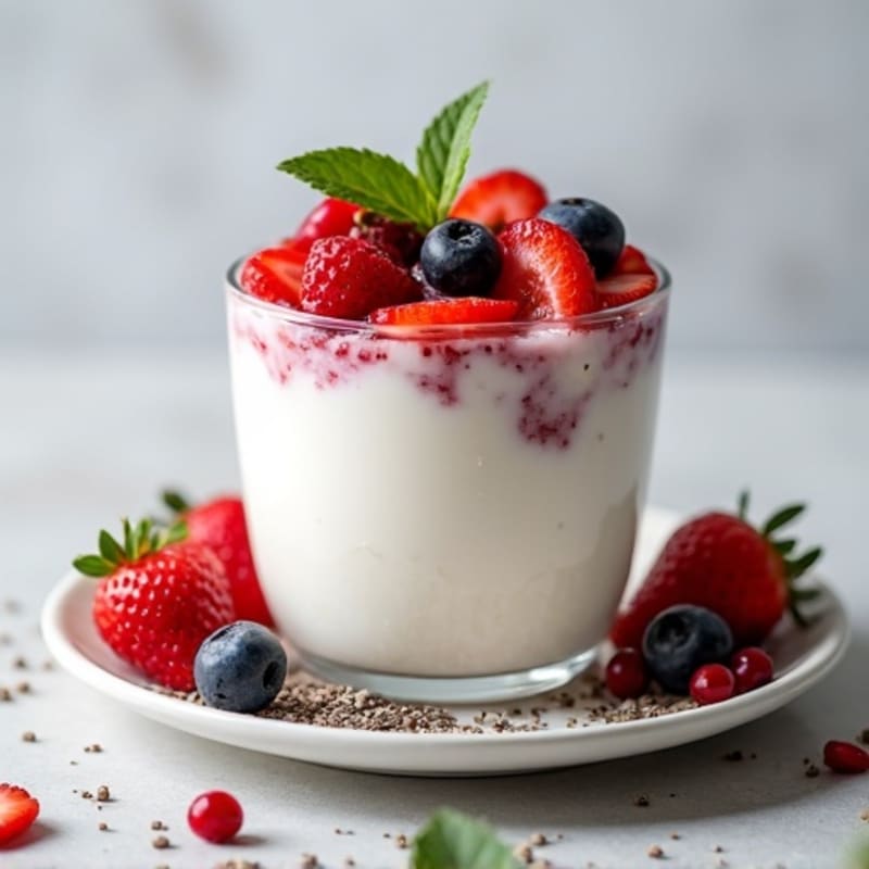 Vanilla Protein Yogurt with Chia Seeds and Berries