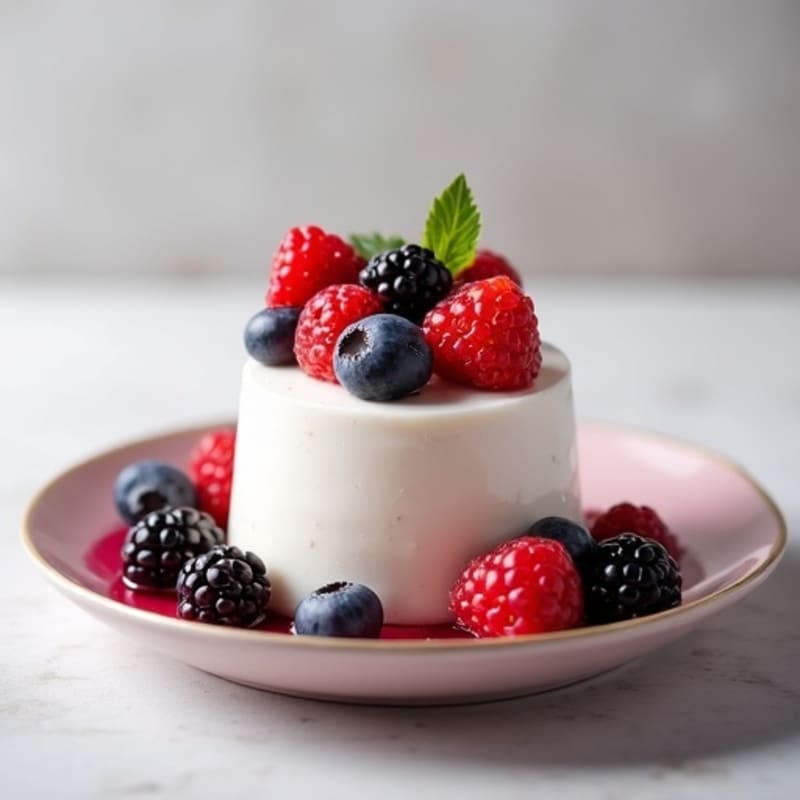 Greek Yogurt Protein Mousse with Mixed Berries