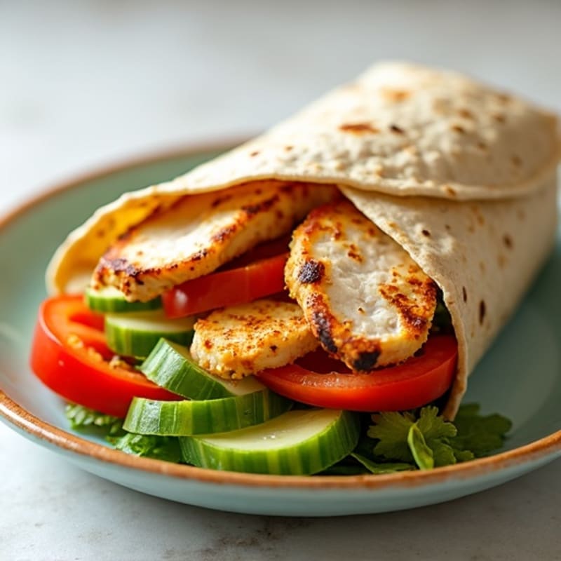 Crispy Grilled Chicken and Fresh Veggie Wrap