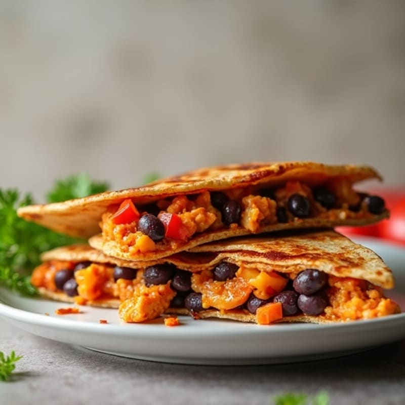 Smoky BBQ Chicken and Black Bean Quesadilla