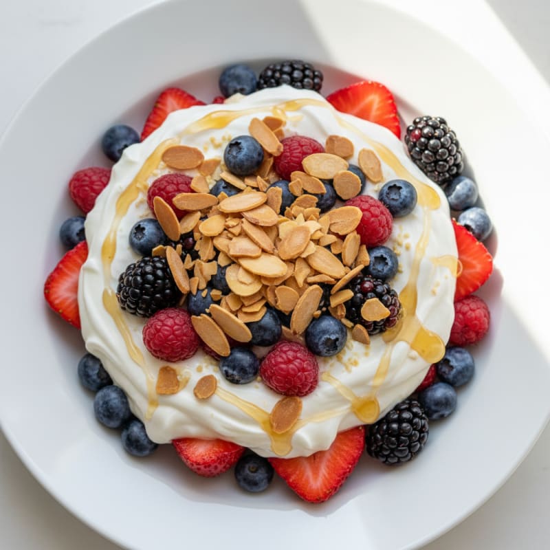 Greek Yogurt Protein Parfait with Mixed Berries