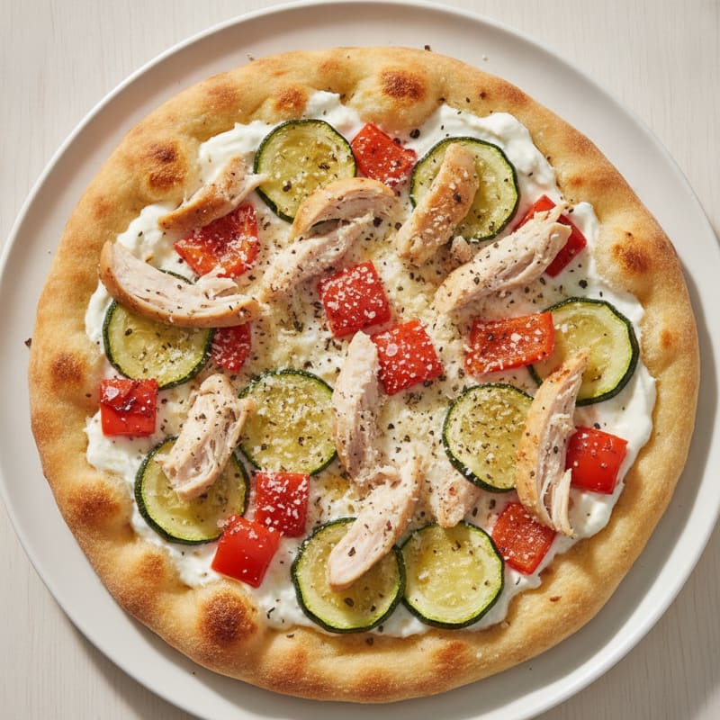 Garlic Naan Pizza with Roasted Vegetables