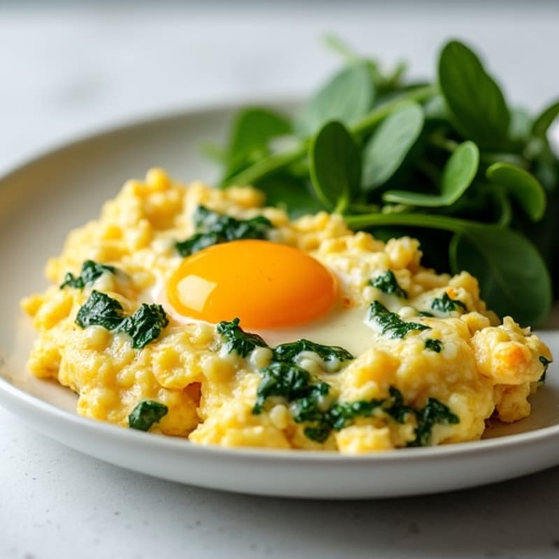 Egg White Scramble with Spinach and Turkey Breast