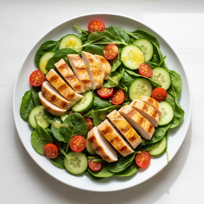 Grilled Chicken and Spinach Salad with Lemon Vinaigrette