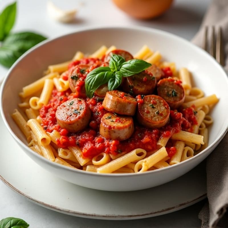 Hearty Lean Sausage Ragu with Whole Wheat Pasta
