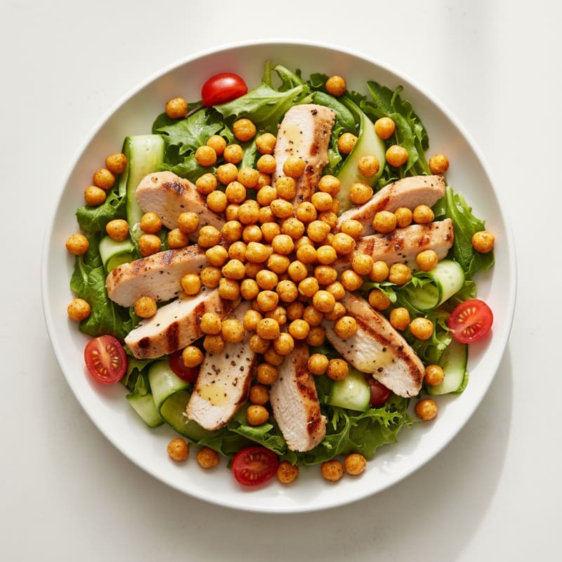 Grilled Turkey Breast Salad with Crunchy Chickpeas