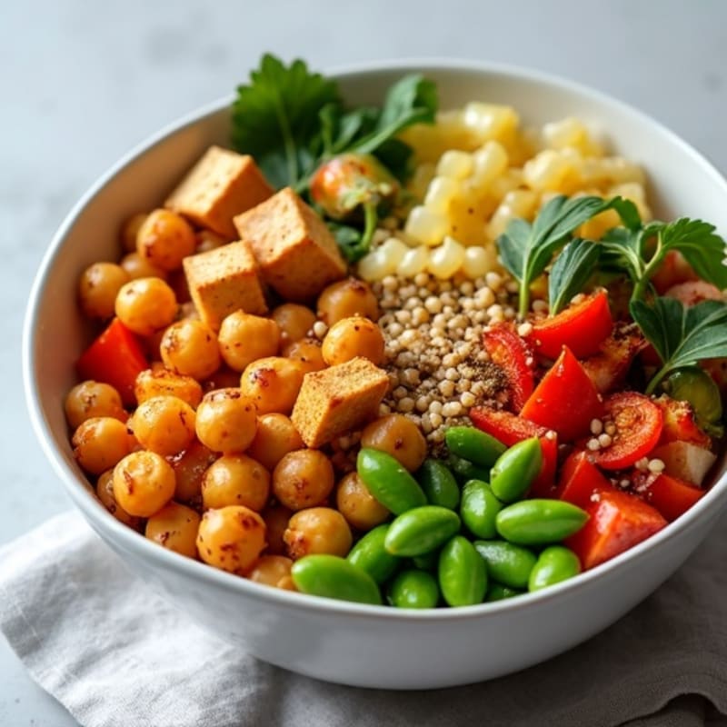 Crispy Chickpea and Roasted Vegetable Power Bowl