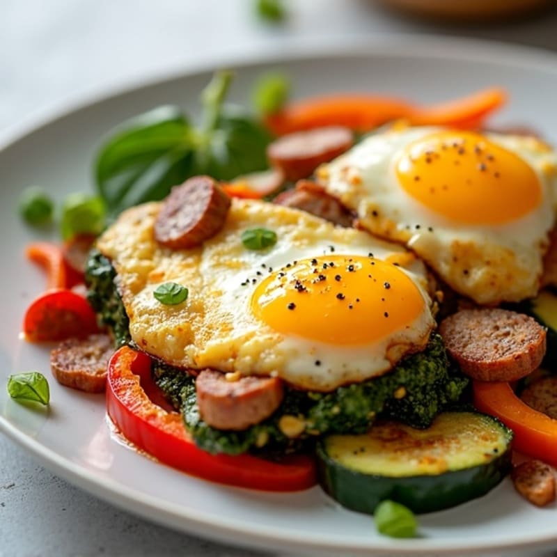 Sheet Pan Roasted Veggie and Egg Bake
