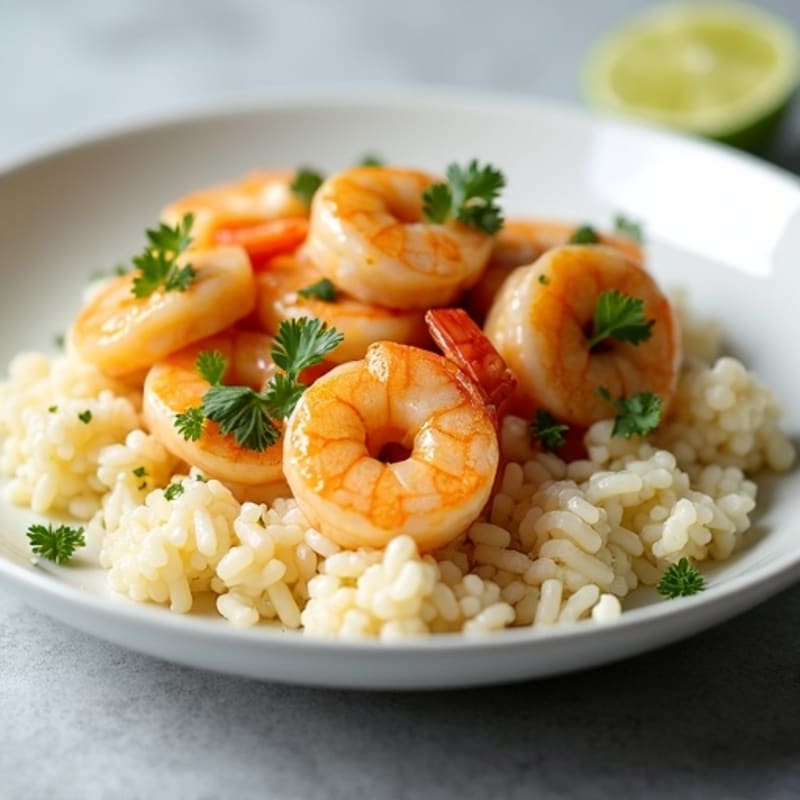 Garlic-Ginger Shrimp with Coconut Cauliflower Rice