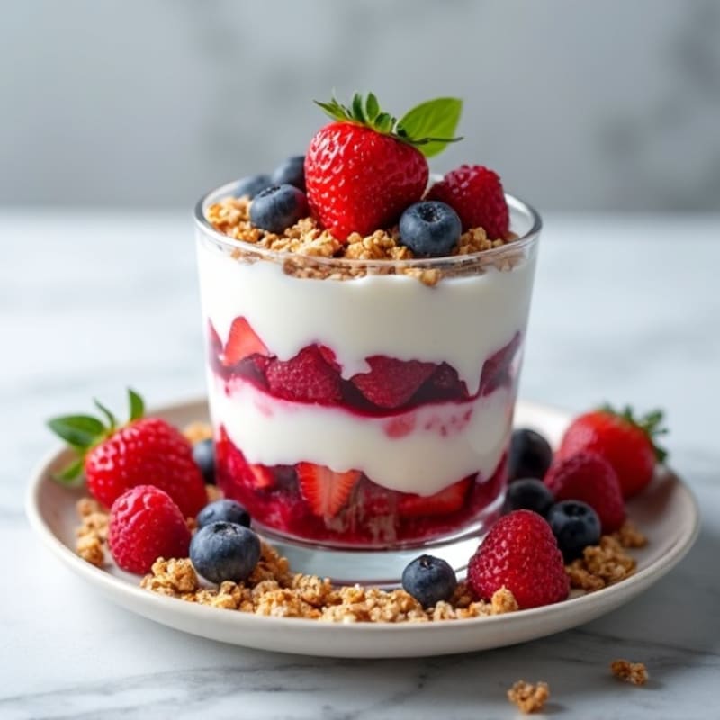 Greek Yogurt Protein Parfait with Mixed Berries