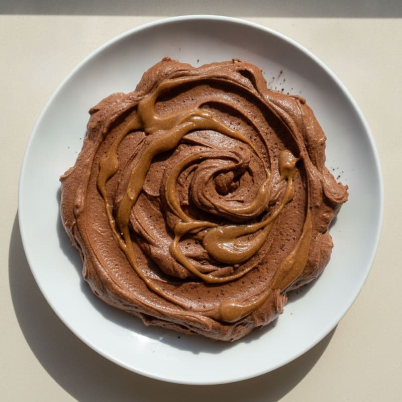 Chocolate Protein Mousse with Almond Butter Swirl