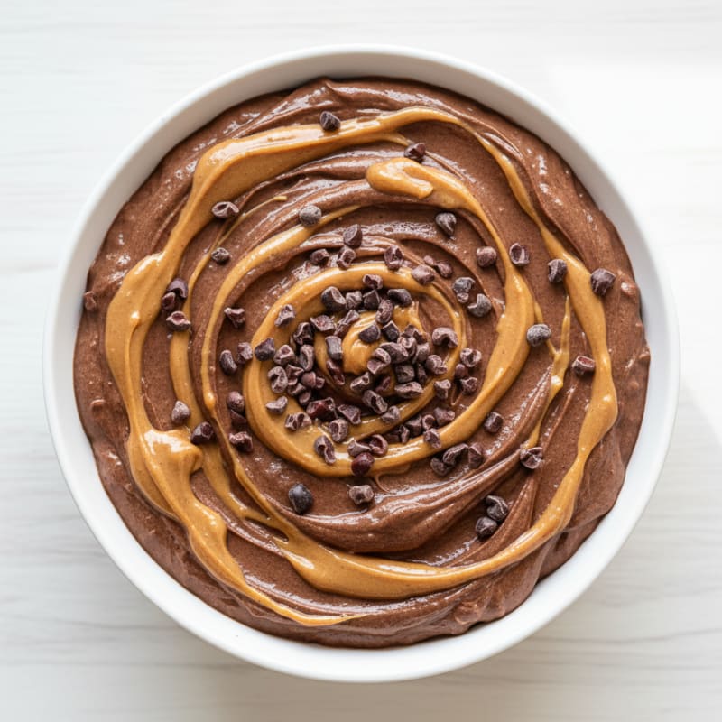 Chocolate Protein Pudding with Peanut Butter Swirl