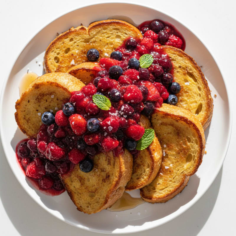 Sourdough French Toast with Berry Compote