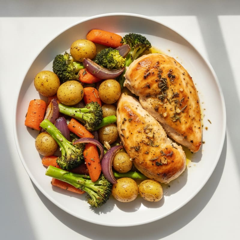 Herb-Roasted Chicken with Roasted Vegetables